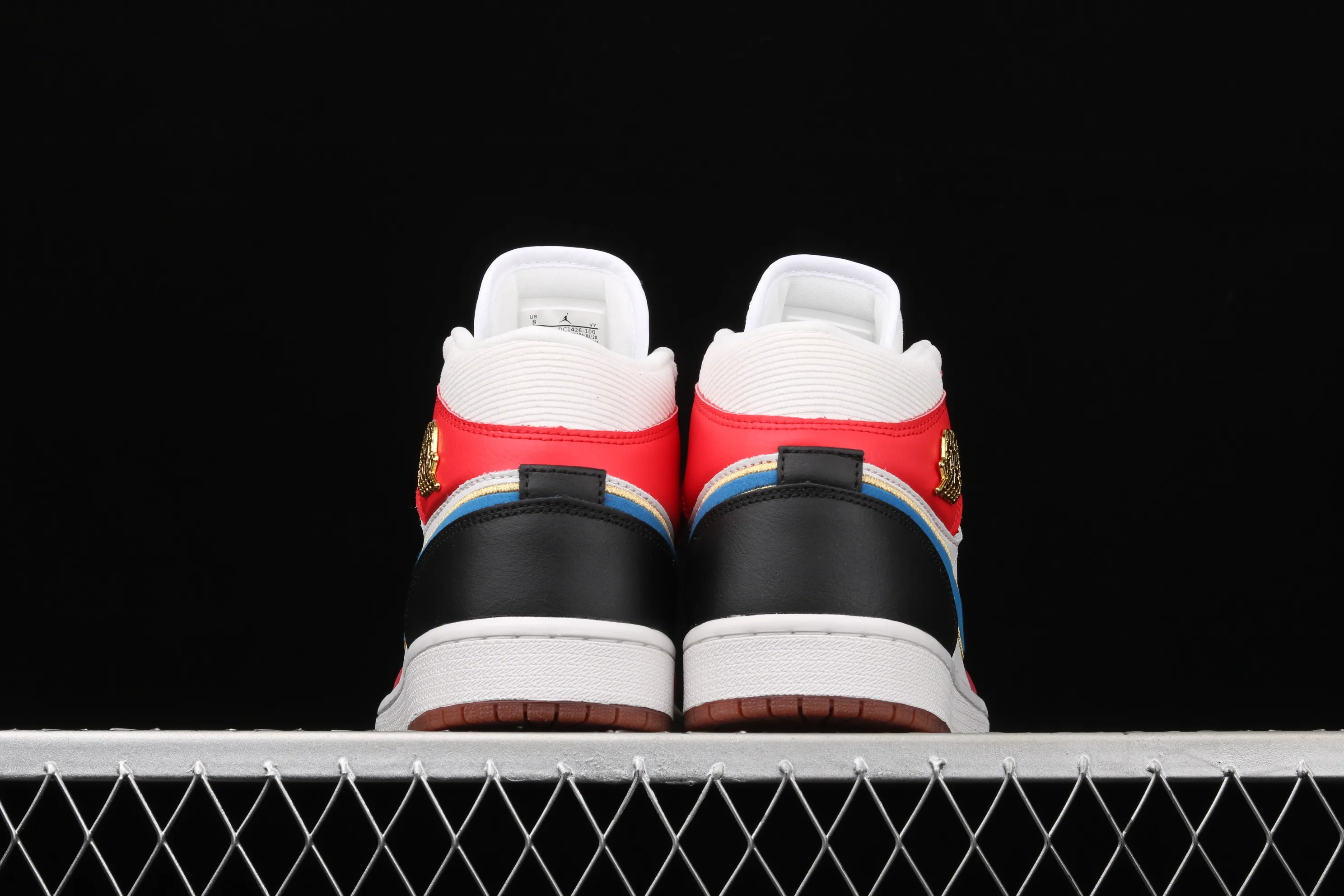 All categories Air Jordan Jordan series basketball shoes Air Jordan 1 Mid Air Jordan 1 Mid AJ1 Joe 1 colorful stitching metal flying wings DC1426-100